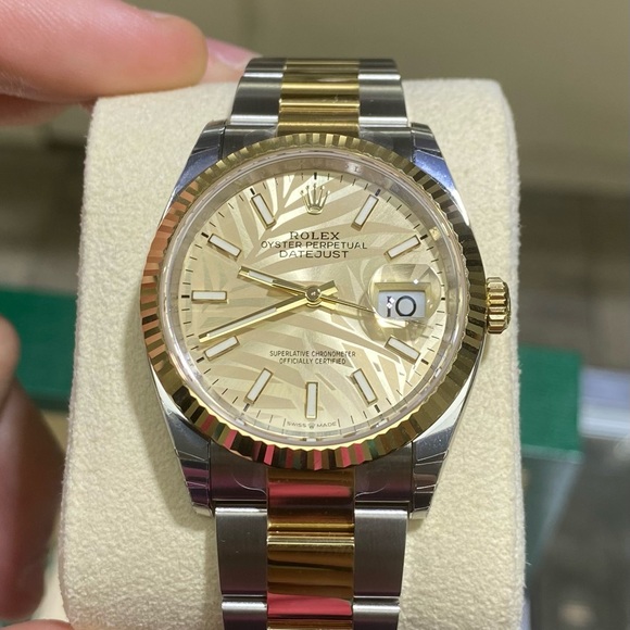 Rolex Datejust 36mm Ref 126233 Champagne Palm Dial Complete Dated to May 7th - Picture 2 of 7